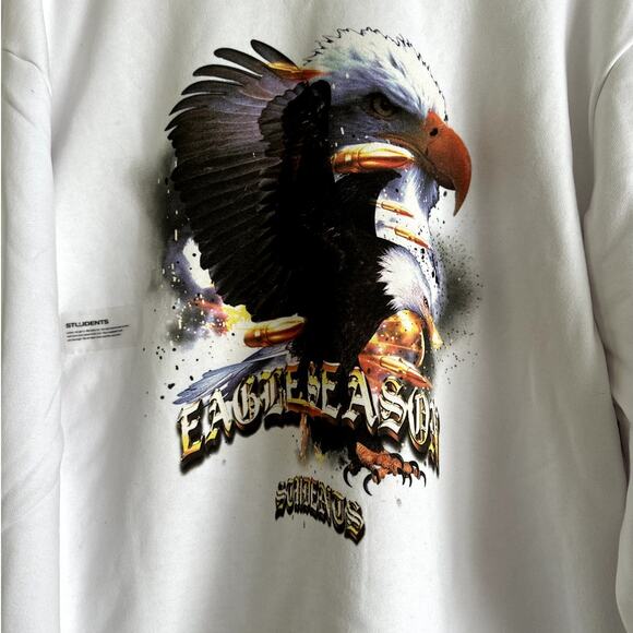 Students Golf Eagle Season Crew Sweater-Size Large-White-NWT - Picture 3 of 10